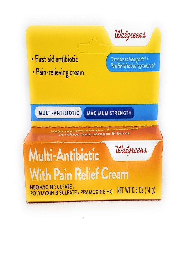 Walgreens AEE Walgreens Maximum Strength Multi Antibiotic Cream with Pain Relief, 0.5oz (14g) - Image 1